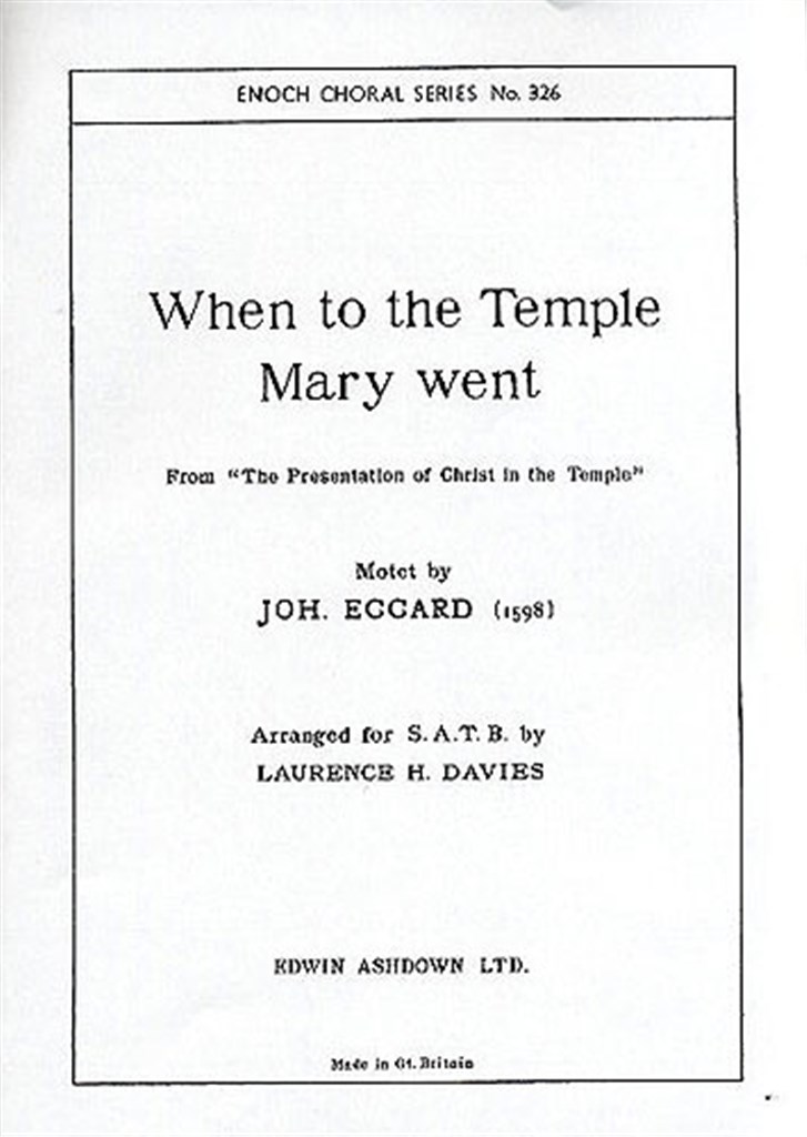When To The Temple Mary Went